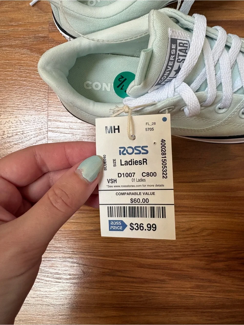 Converse Chuck Taylor All Star Low Top Sneakers in Mint Green and White